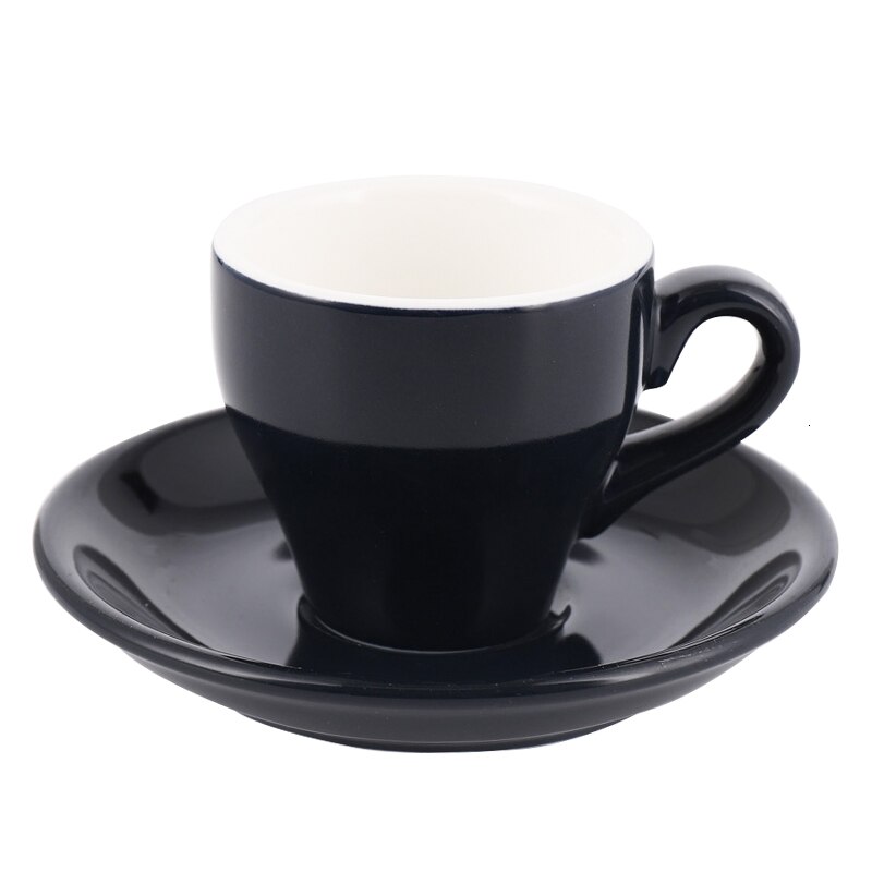 Klassiskt kaffekoncentratkoppset färgad keramisk espressokopp cappuccinokopp 300cc dragblomma koffie kopjes dessertkoppar: L