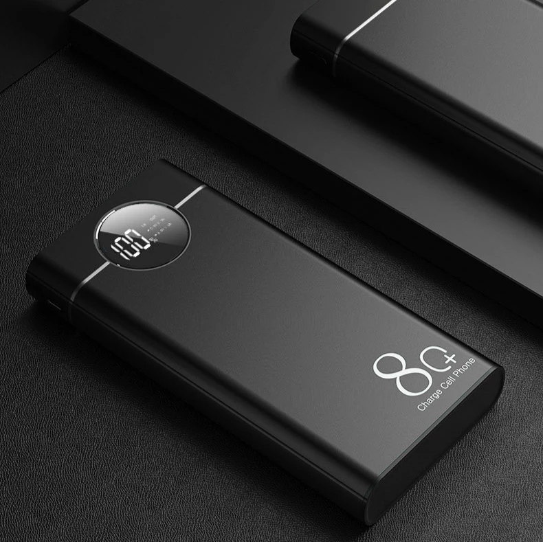 80000mah grande capacidade display digital banco de potência móvel com led duplo usb portátil seguro carregamento rápido bateria externa