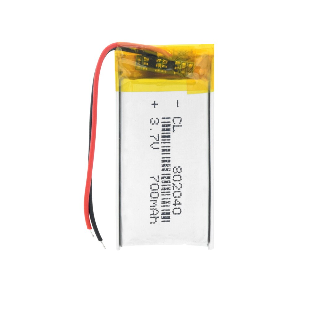 Batería 802040 para teléfono Dvr GPS Mp3 Mp4 Mp5 Altavoz Bluetooth E-Book 3,7 V 700mAh polímero de litio recargable acumulador