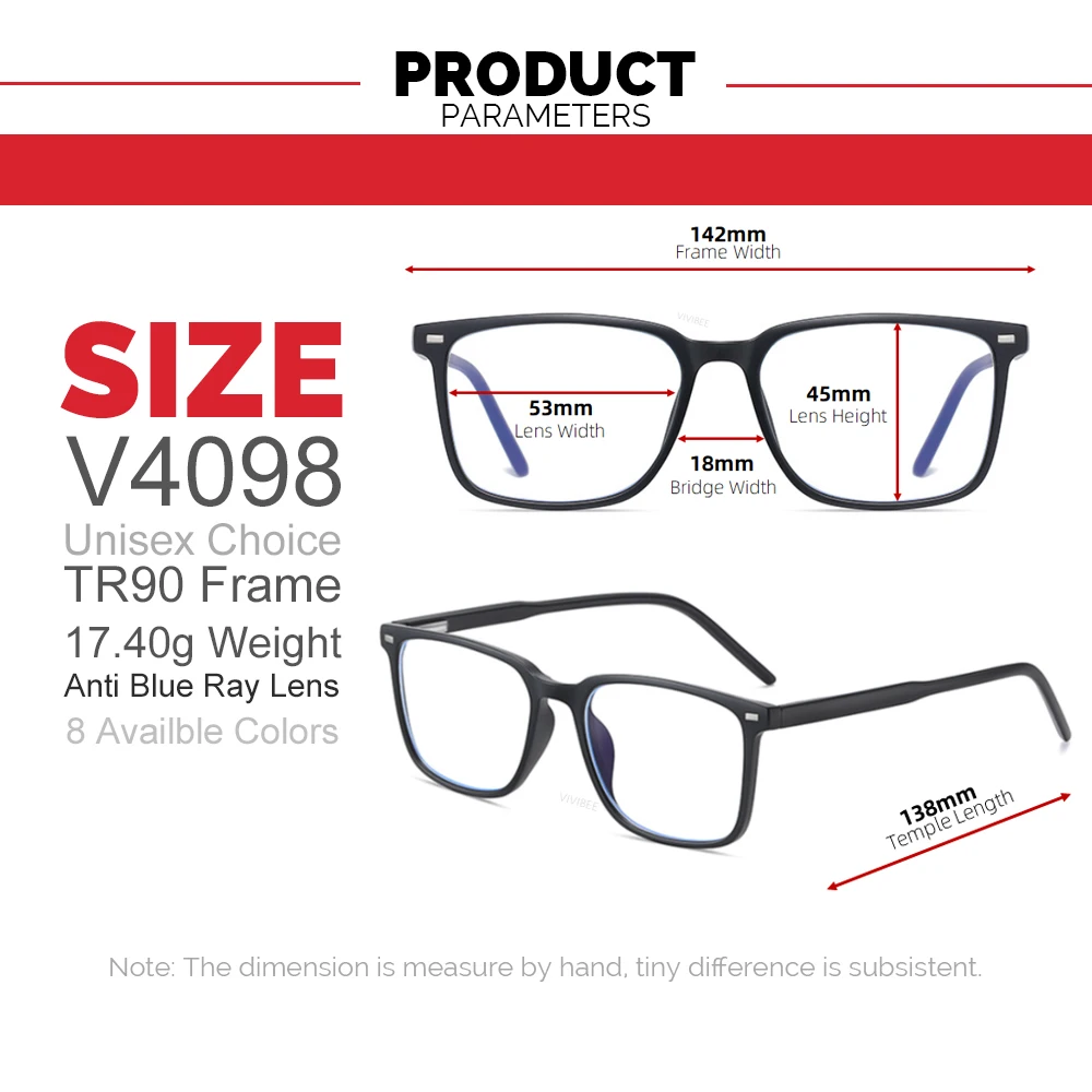 VIVIBEE 2025 Square Blue light Blocking Glasses Men TR90 Light Frame Anti Blue Ray Eyeglasses Women Classic Computer Eyewear