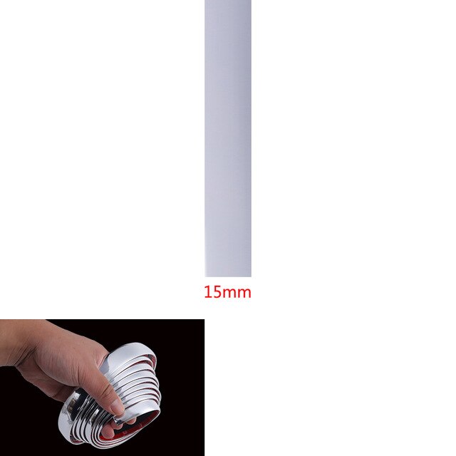 3m-Protector de parachoques para coche, decoración de estilo cromado, tira embellecedora de moldura de 4mm, 8mm, 10mm, 12mm, 15mm, 20mm y 25mm: 15mm