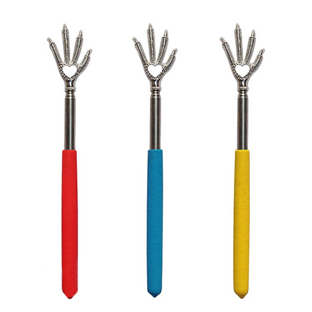 Practical Handy Stainless Pen Clip Back Scratcher Telescopic Pocket Scratching Massage Kit Bear Claw Back Scratcher For Massage: 1