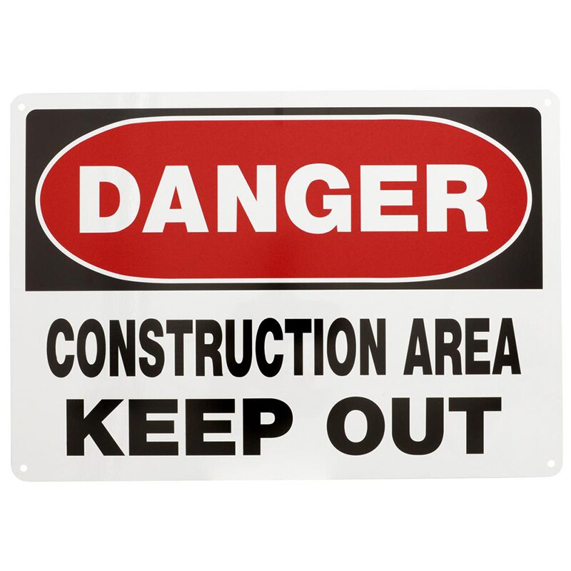 10"X14" SIGN,Home Hardware Signs, Letters & Numbers Signs: DANGER CONSTRUCTION