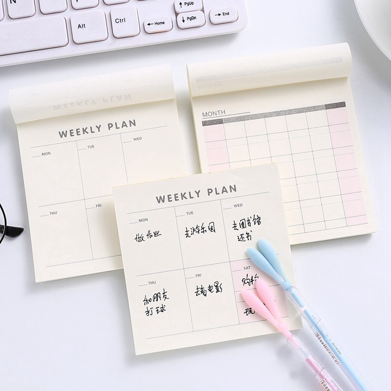 Wekelijkse Maandelijkse Bureau Dagboek Planner Stickers Planning Memo Pad Sticky Notepad Te Doen Lijst Checklist Memo Pad Papier School Kantoor