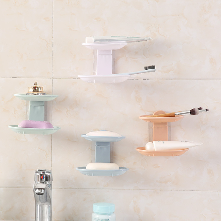 Soap Dishes Bathroom Shower Soap Box Soap Holder Double layer Soap Holder Plate Tray Bathroom rack