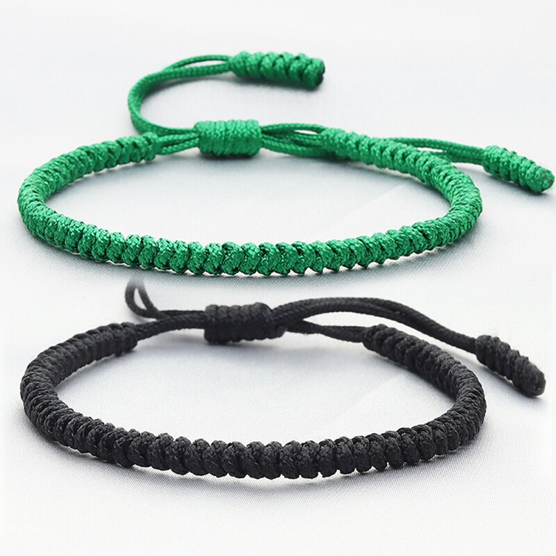 Vintage zwarte knoopjes touw armband voor dames heren tibetaanse boeddhistische bedel handgemaakte geweven armbanden en bangles sieraden