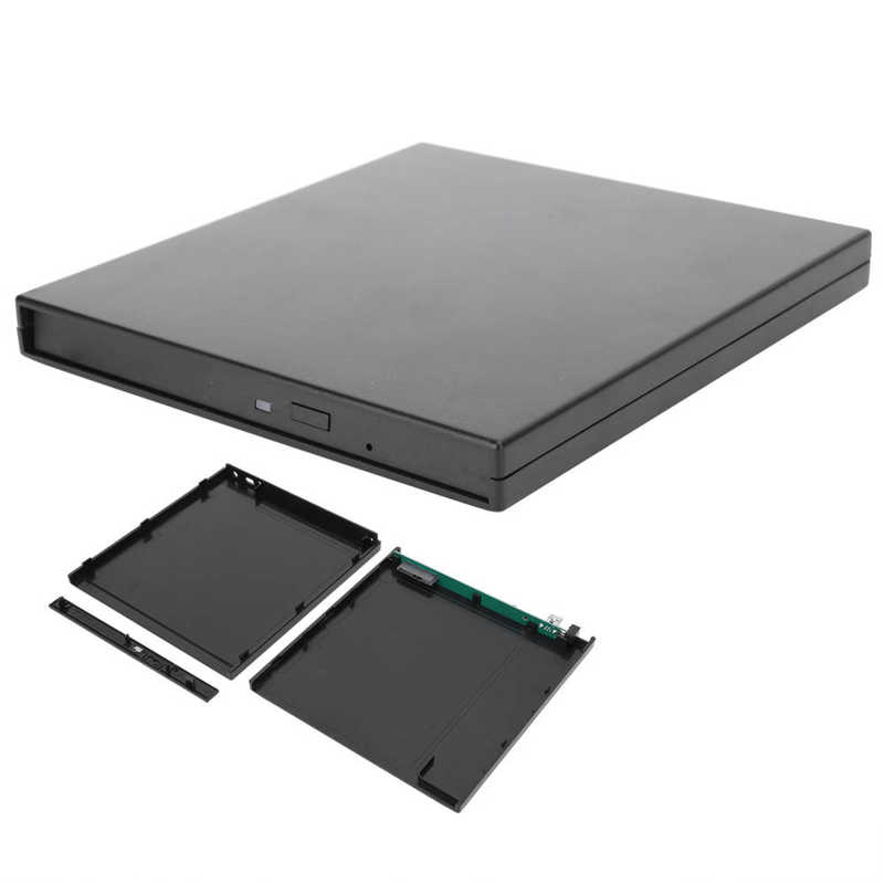 External CD DVD Drive 9.5mm Optical Drive Case External Hard Box Computer Laptop Storage Kit for PC Laptop Desktop(Black)