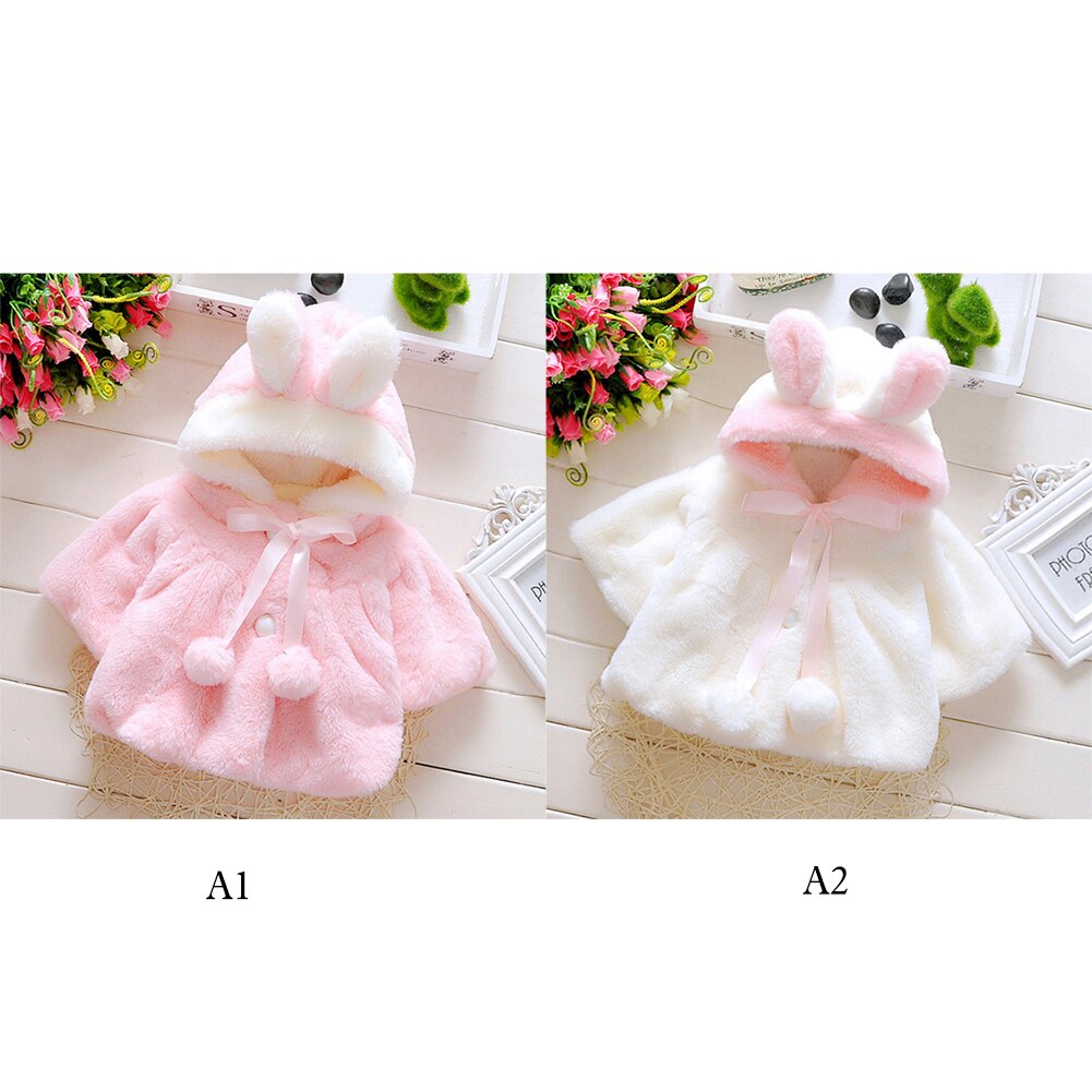 Girls Clothes Baby Infant Girls Fur Winter Warm Coat Cloak Jacket Thick Warm Clothes Baby Cute Hooded Long Sleeve Coats Jacket