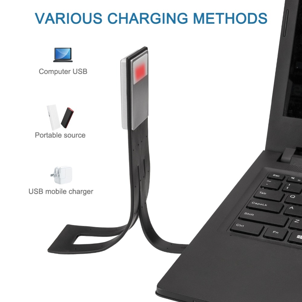Portable LED Reading Book Light with Detachable Flexible Clip Book Light USB Rechargeable Lamp for Kindle/eBook Readers E-read