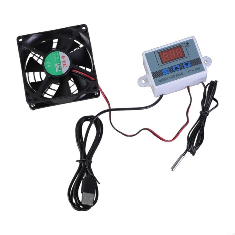80mm USB Powered Quiet Cabinets Cooling Fan with Adjustable Thermostat Control for AVCabinets Pet Kennels Router Coolers