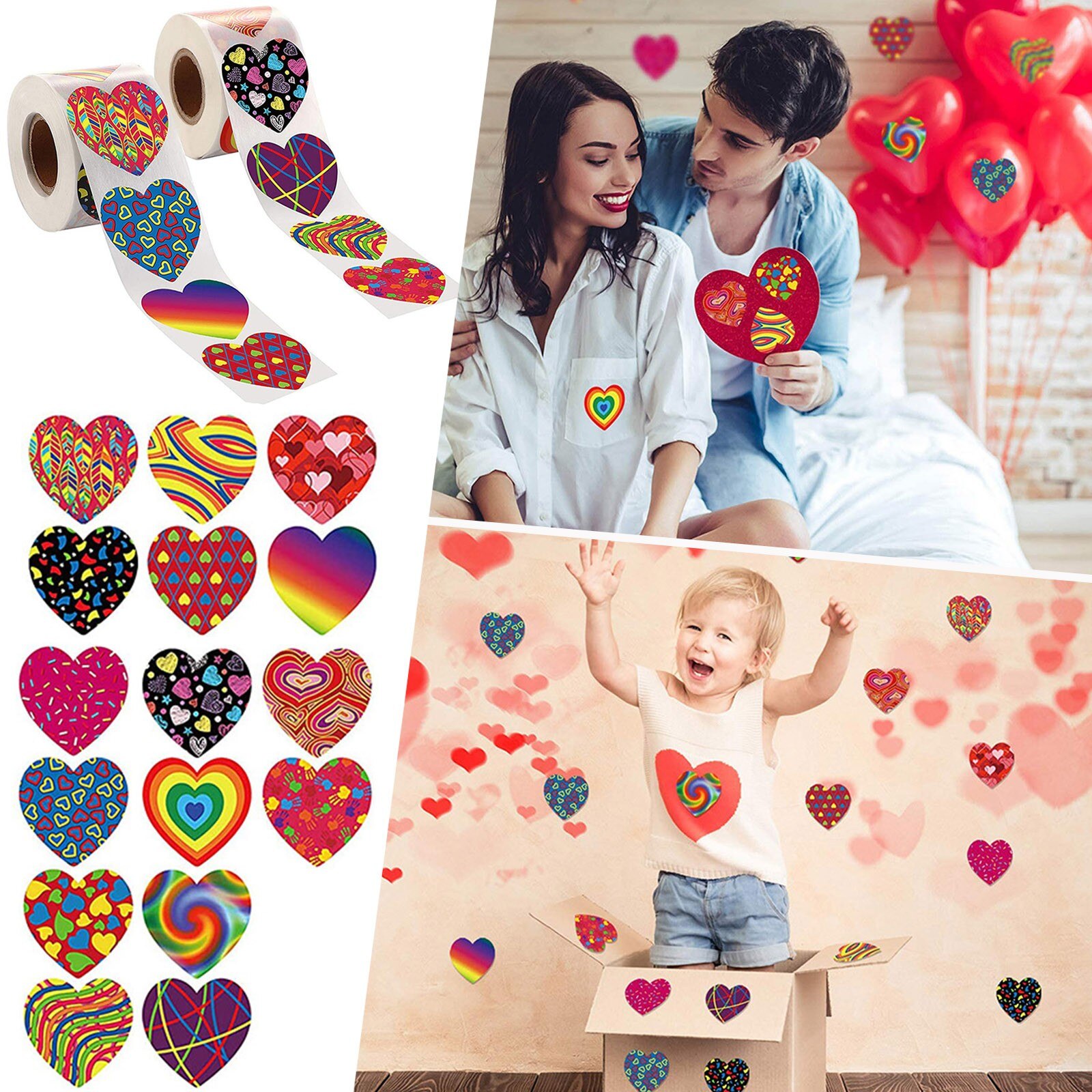 25# Valentine's Day Sticker Box Seal Sticker Wedding Party Envelope Label Stick Box Stickers Adhesive Sticker Scrapbooking