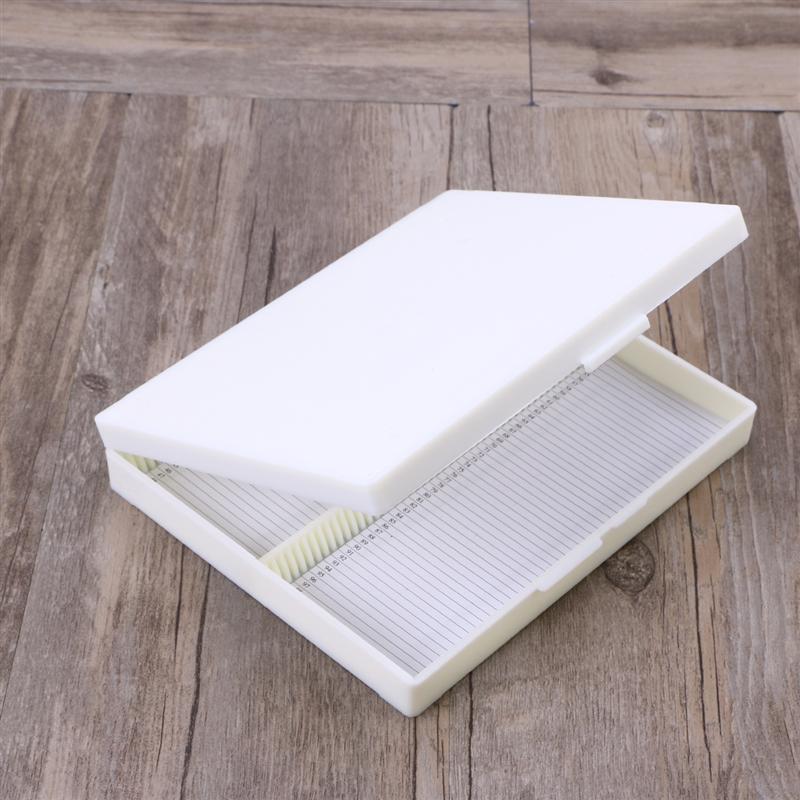 1 pc mikroskop objektglas boks patologi biologisk plast foret holdbart holder op  to 100 stk objektglas bio skive boks skive kassette