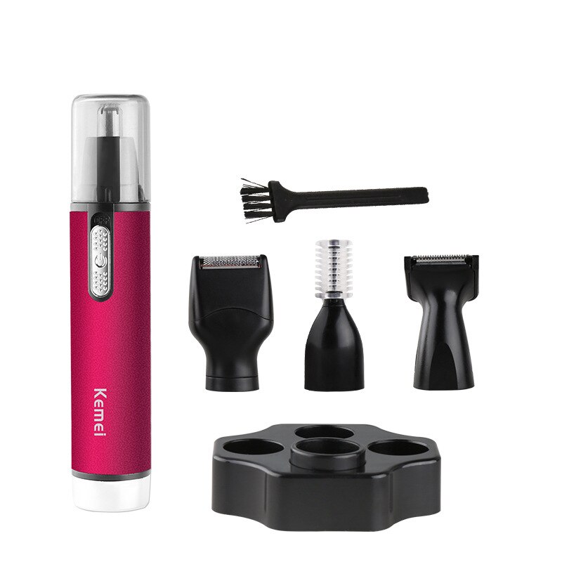 Kemei 4 in 1 elektrische nase ohr augenbrauen haar Trimmer haar Haarschneidemaschine haar schneiden maschine Bart Trimmer für männer und damen: T1 EU Stecker mit Kasten