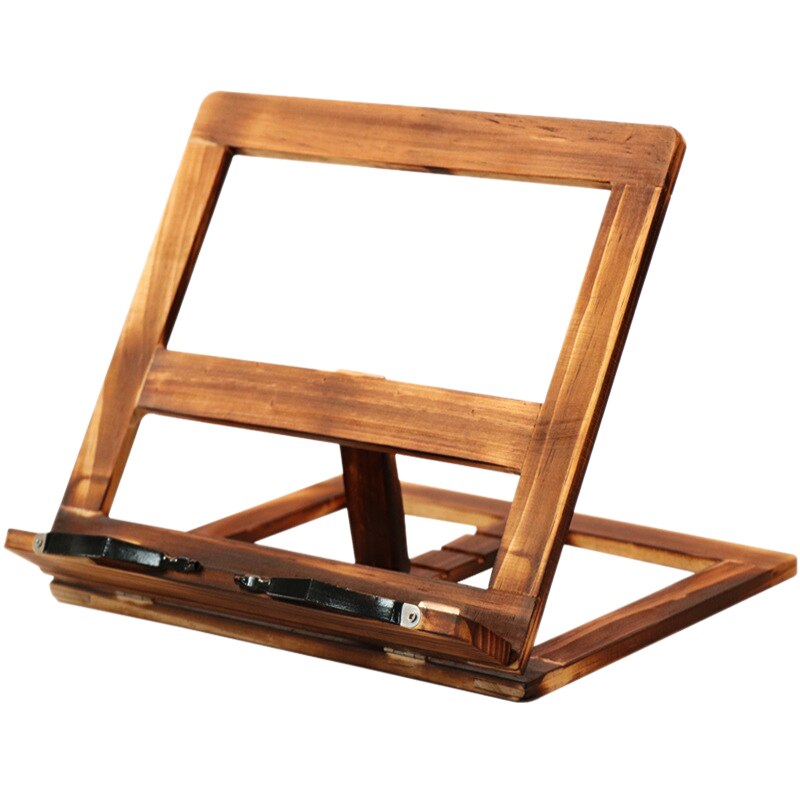 Opvouwbare Receptenboek Stand Houten Frame Lezen Boekenplank Verstelbare Tablet Pc Ondersteuning Muziek Stand 30*24*21Cm: Default Title