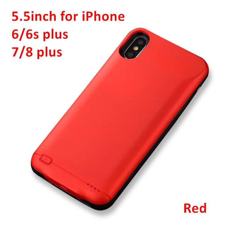 Voor iPhone 6 6s 7 8 plus 4000mah Battery Charger Case Backup Telefoon Batterij case Voor iPhone 6 6s 8 7 3000mah Power Bank Case: i6 6s 7 8 plus Red