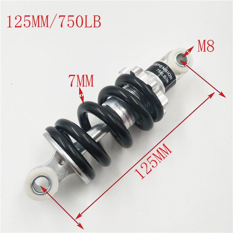 Hinten Suspension Schock 100 125 150 160 170 180 190 210MM für 47cc 49CC Super Minimoto ATV Quad elektrische roller Pocket Bike: 125MM (750LB)