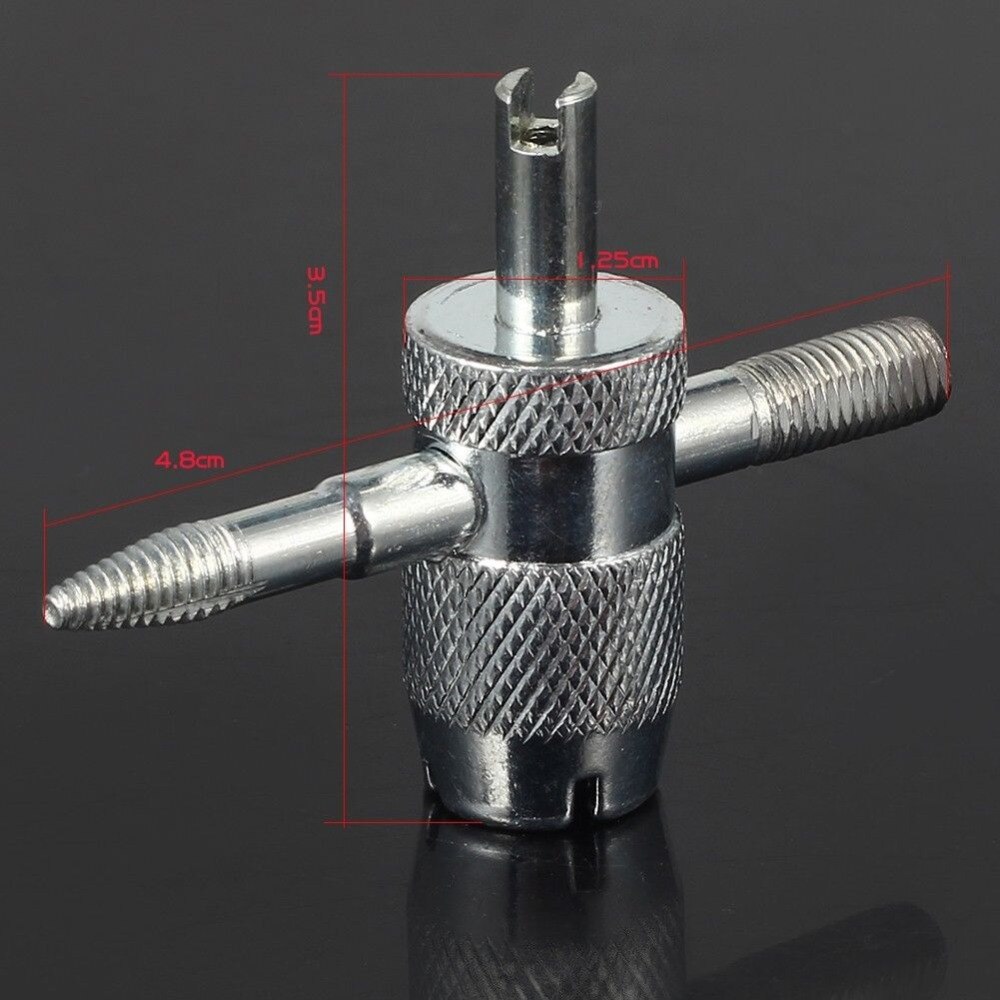 4 Way Tyre Valve Repair Remover Tool Car Bike Tire Accessory + 4 Valve Stem Core-3Z