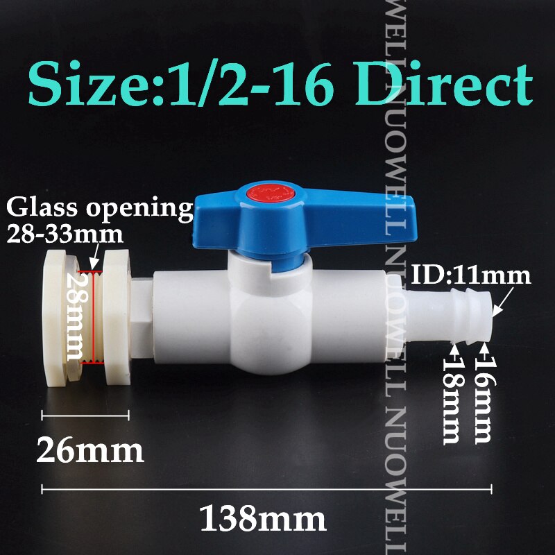 1Set 1/2 &quot;3/4 4-25Mm Aquarium Pagode Connector Combinatie Valve Aquarium Afvoer Joint Aquarium slang Drainage Accessoires: 1l2-16