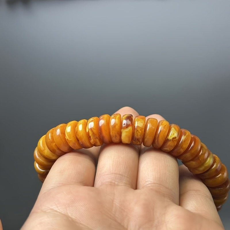 Amber bijenwas kralenarmband, enkele ringaccessoires voor heren en dames