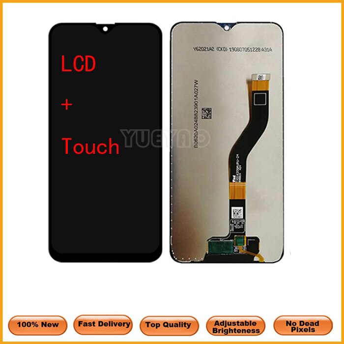 Para samsung a10s display lcd a107f a107f/ds com toque com montagem do quadro peças de reparo substituição: LCDTouch Black