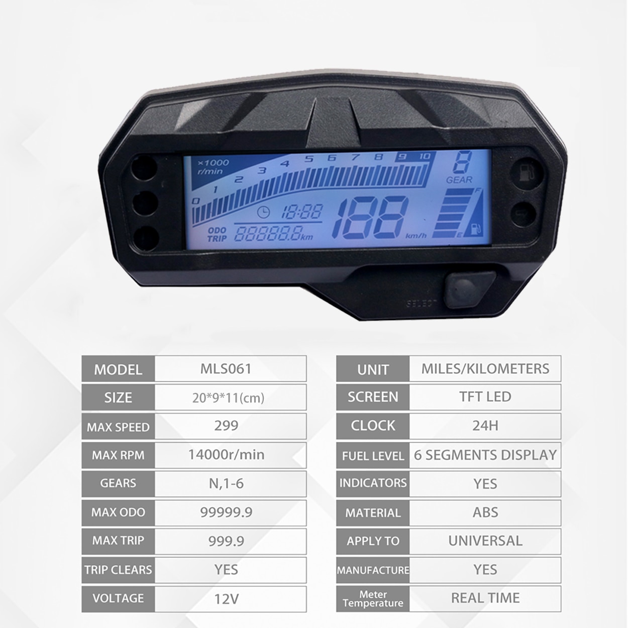 Tacómetro Digital para motocicleta Yamaha FZ16, medidor de temperatura del agua, odómetro, velocímetro, instrumento para Moto
