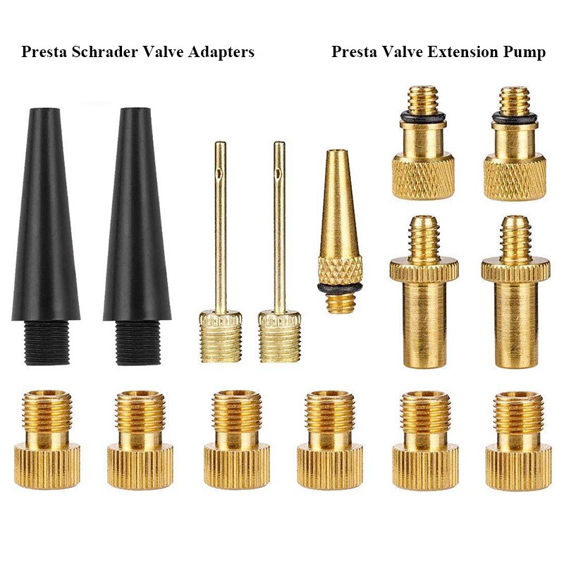 1set Bike Bicycle Presta To Schrader Valve Adapters Presta Valve Extension Pump Tools for Mountain Road Bike Valve Adaptor