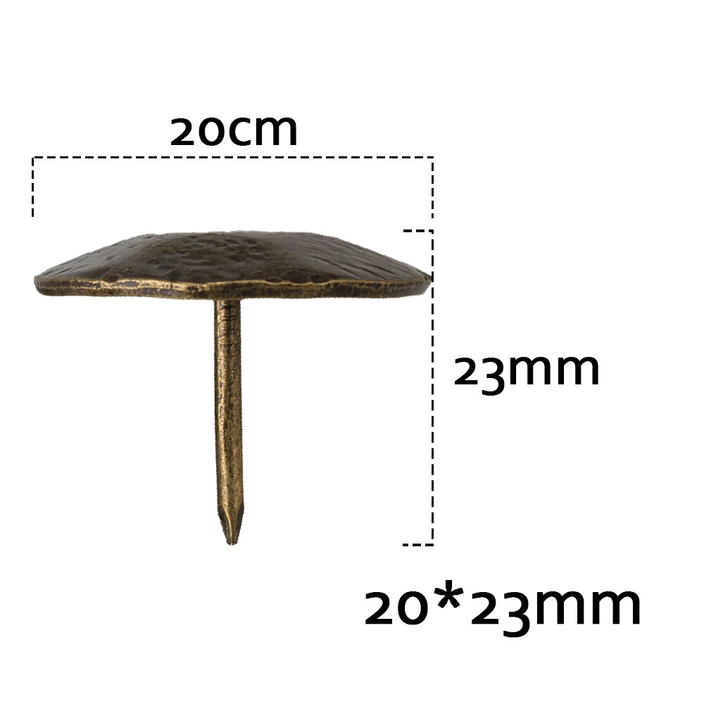 50 stk retro bikageformede smykkeskrin / sofa / tromle negle / dekorative negle bronze thumbtack / polstring negle: 20 x 23mm