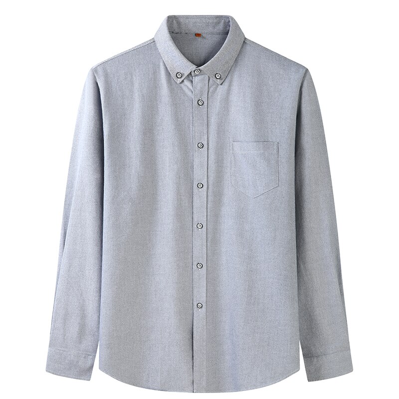 Plus størrelse vår og høst langermet skjorte herre 3x- 6xl 7xl 100%  bomull virksomhet fritids oxford skjorte (overdimensjonert ): Grå / 7xl