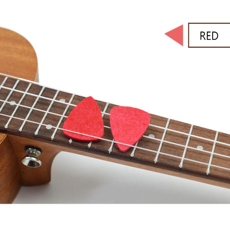 5 teile/los Ukulele wählen Bunte Weiche Filz Plektrum Vermittler Spezielle-förmigen Filz Pad wählt Gitarre Musical Instrument Zubehör: rot  5Stck