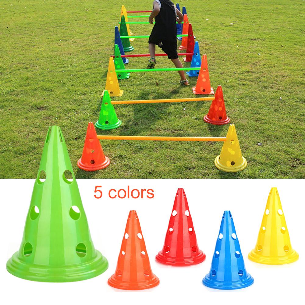 Football Training Logo Barrel Conical Obstacle Barrel Training Equipment Round Bottom With Hole For Football Training Outdoor
