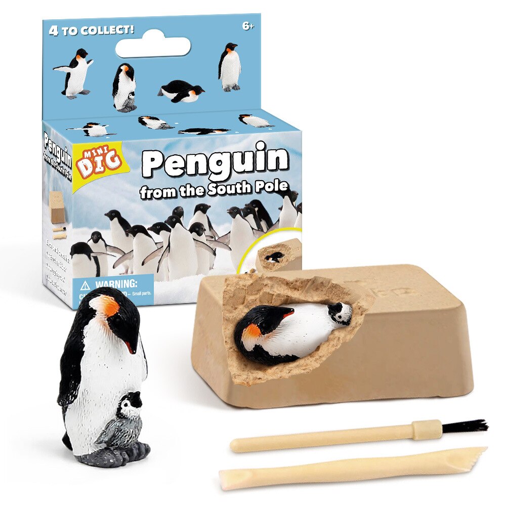 Kinderen Creatieve Diy Mijnbouw Speelgoed Pinguïn Piraat Schat Gem Kinderen Puzzel Exploratie Mijnbouw Speelgoed: Penguin