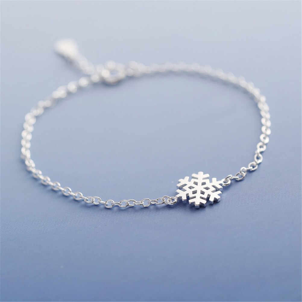 Argent plaqué amour hiver délicat charme femmes fille forme flocon de neige enveloppement chaîne Bracelet demoiselle d'honneur bijoux adolescent