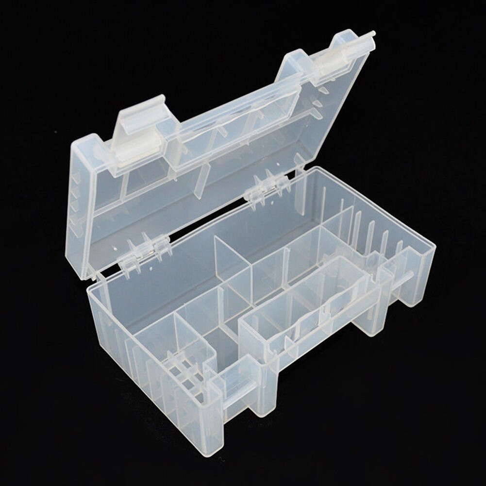 Clear Hard Plastic Battery Case Organizer Inner Compartment Storage Box Wear Resistant Portable For 20*AA+14*AAA batteries