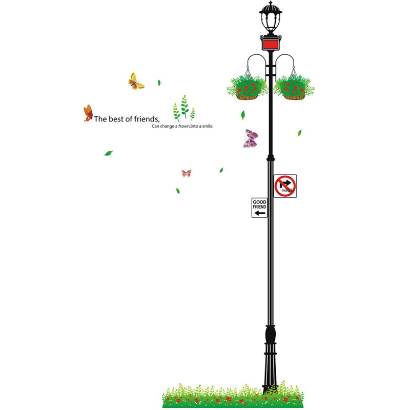 Friendly street light Wall Sticker nursery school children's kids room decoration Mural living room wallpaper home stickers