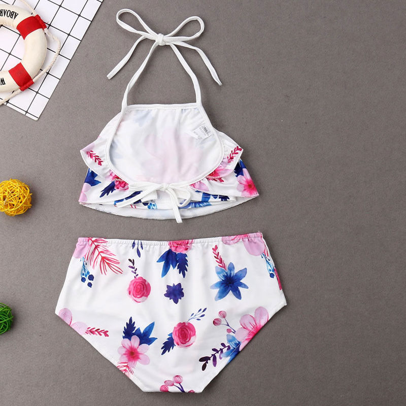 Familie bijpassende badmode moeder dochter dames kinderen bloemenprint badpak baby meisjes badpakken halter bikini set