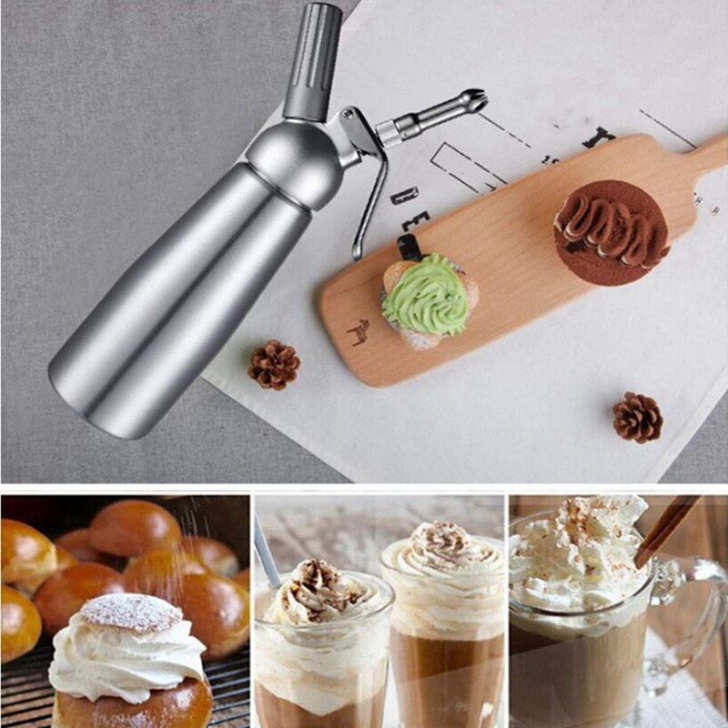 Whipped Cream Dispenser Stainless Steel 500ML Capacity Canister Homemade Whipped Cream Maker