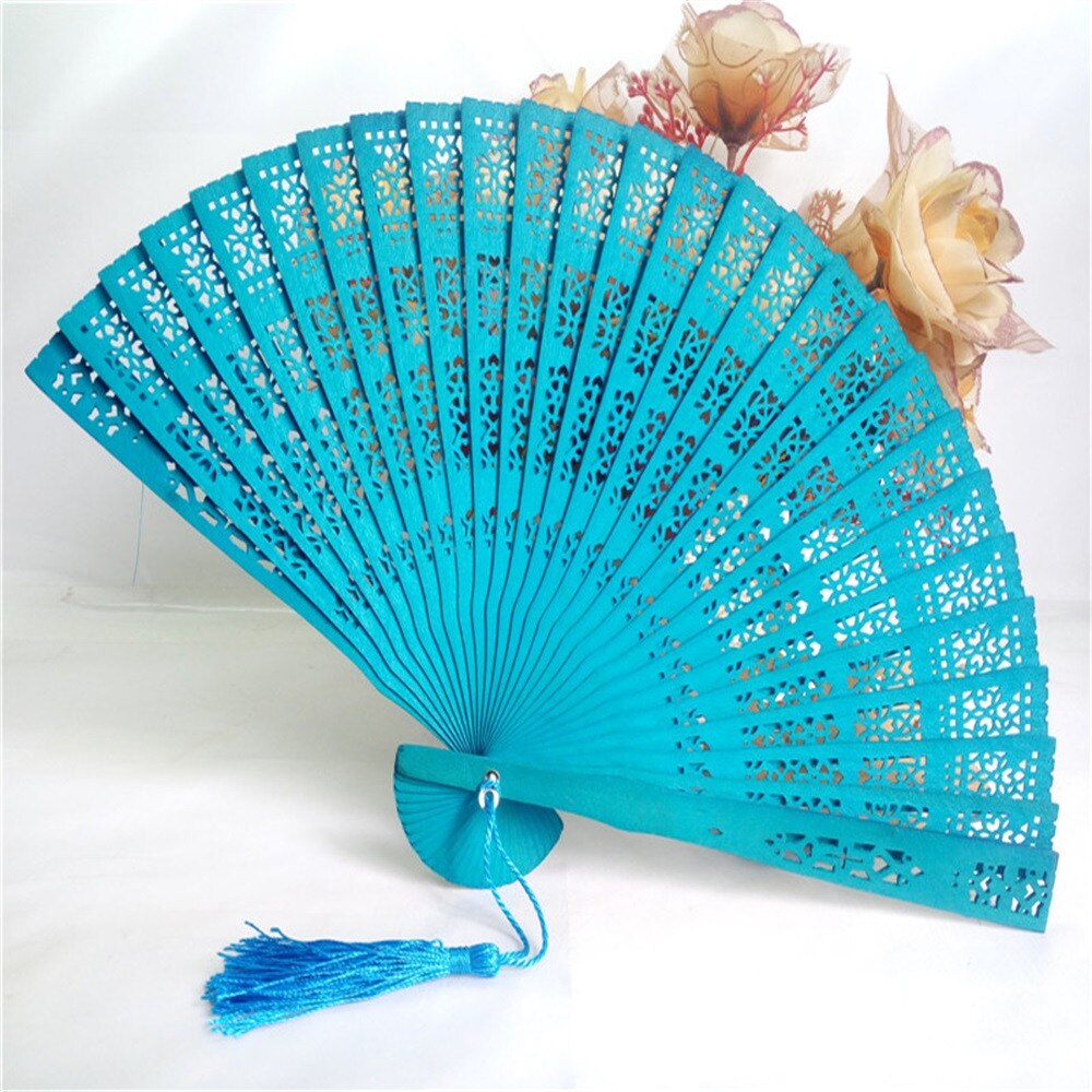 Wedding Hand Fragrant Party Carved Bamboo Folding Fan Chinese Style Wooden Hand Fan Ladies Fans Abanicos Para Boda G815