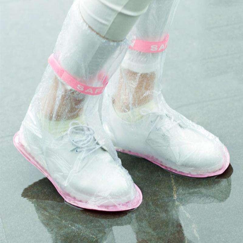 1 Pair Waterproof Protector Shoes Ribbon Rain Shoe Covers High-Top Anti-Slip Rain Shoes Cases Boot Cover Women Men