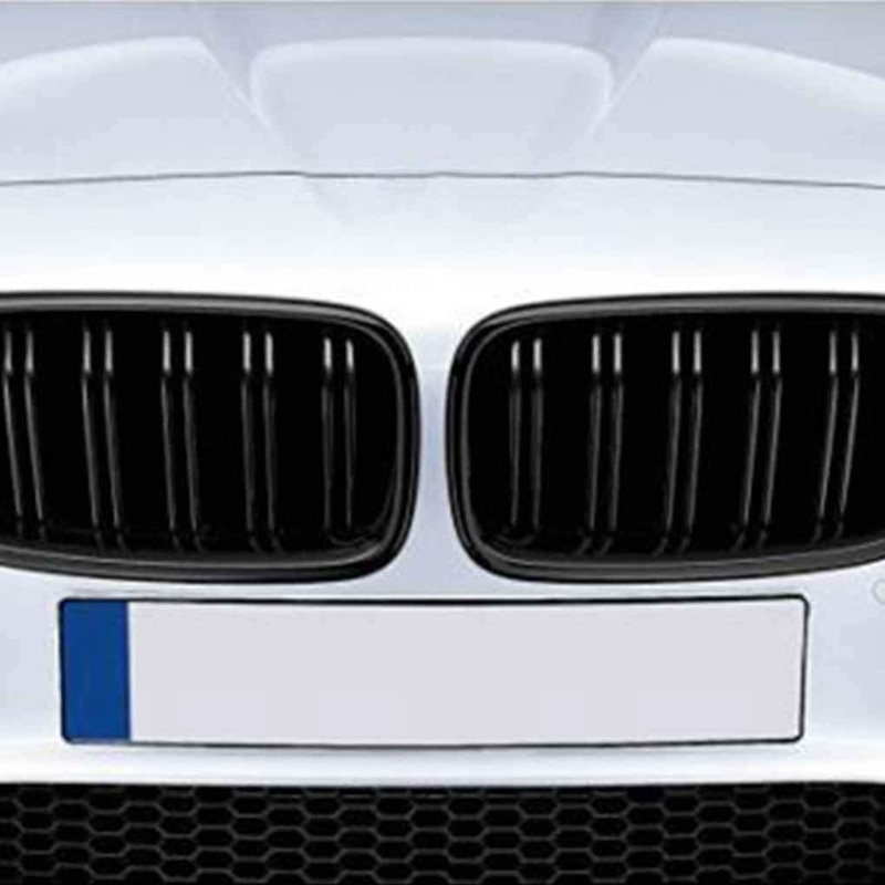 1 Paar Dubbele Slat Lijn Voorbumper Grill Kap Nieren Grill Voor Bmw 5 Serie F10 f11 F18 M5 (Mat Zwart)