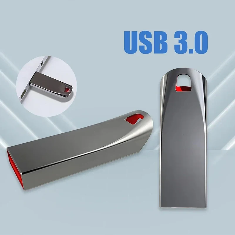 2TB Metal USB Flash Drive High Speed Rotating Pen Drive with Keychain 32GB Optional Waterproof USB Stick for Data Storage