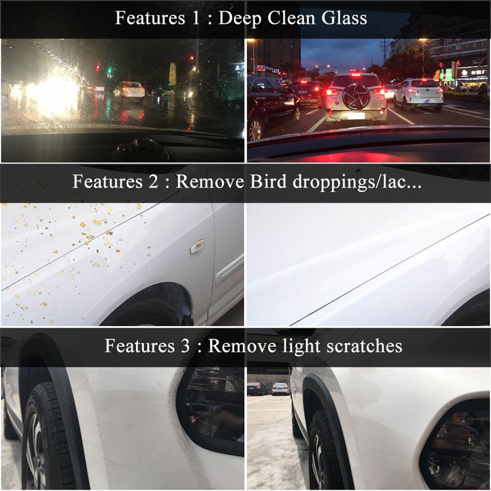 Quita rayones del auto líquido esponja de vidrio limpiador profundo coche de vidrio esponja de limpieza de vidrio quitar aceite de coche de la película de estilo