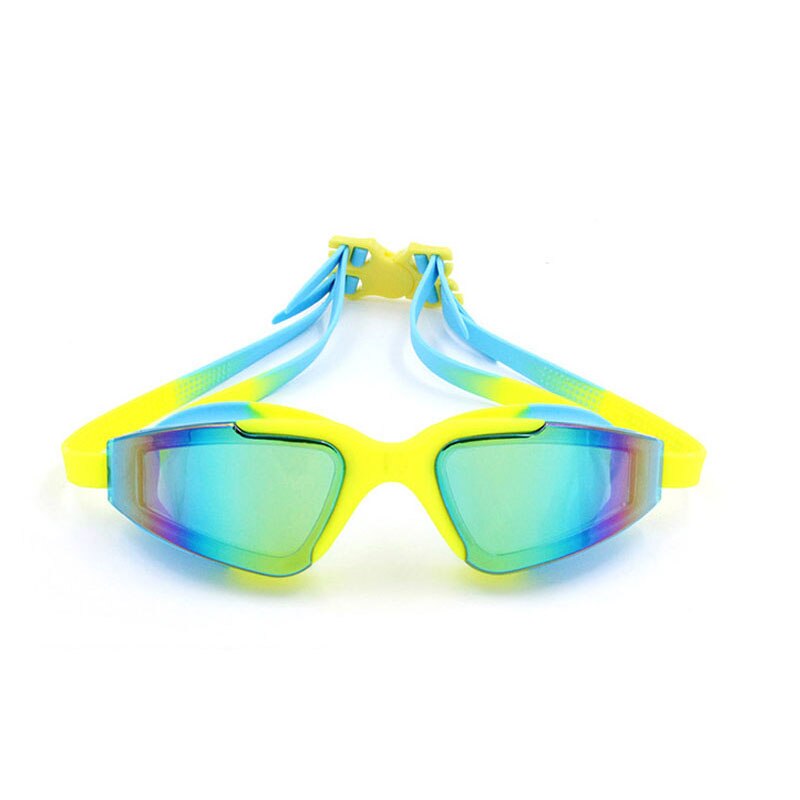 Swimming Goggles Adults Youth Men Anti Fog Waterproof Swim Glasses Swim Pool Eyewear Natacion Diving Equipment: Sky Blue with Yellow