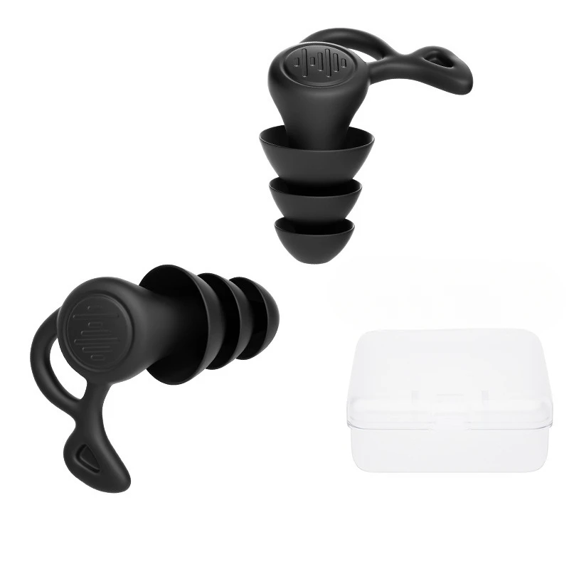 Tapones para los oídos reutilizables de silicona antiruido de 3 capas, tapones para los oídos impermeables para nadar, para dormir, bucear, Surf, Protector de oídos suave y cómodo: YELLOW
