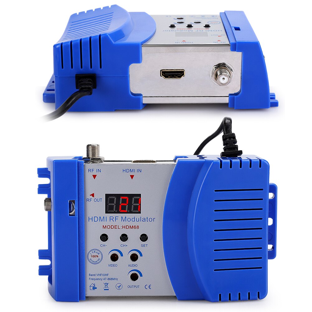 Modulador HD HDM68 Digital RF, frecuencia VHF/UHF, accesorios de ordenador, enchufe europeo de 100-240V, modulador Digital HD