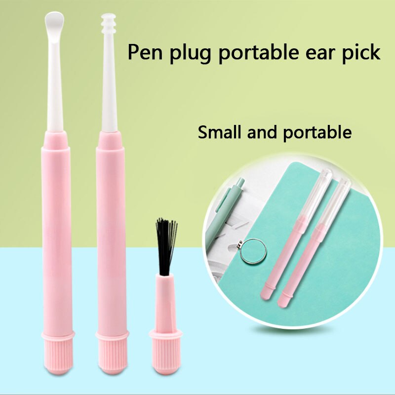 2Pcs Draagbare Ear Wax Pickers Flexibele Zachte Spiraal Oor Cleaner Verwijdering Lepel Voor Kinderen Babys Volwassen Reizen Oor Zorg tool