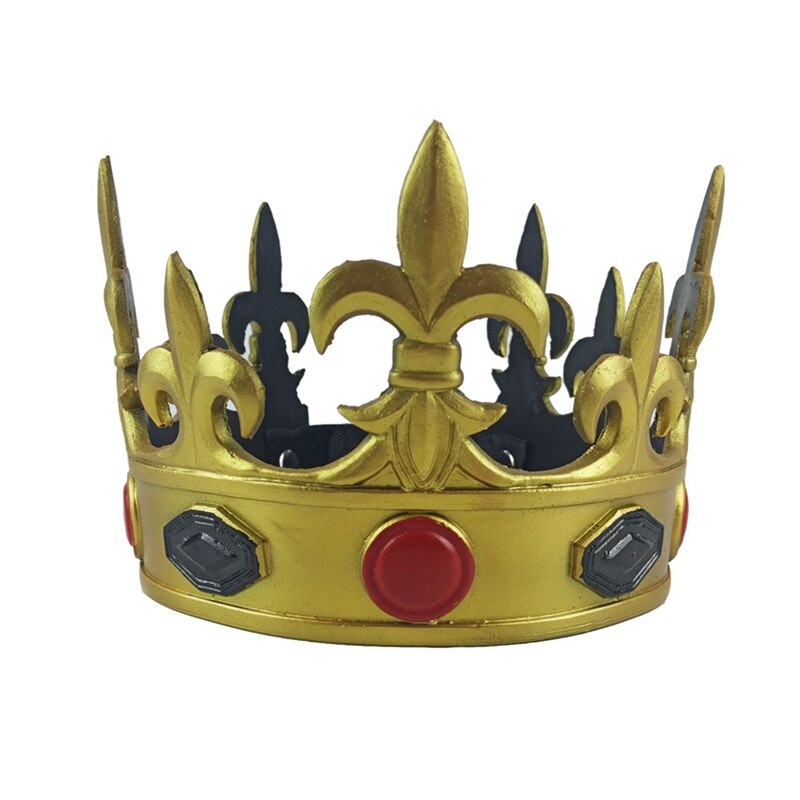 Halloween Royal médiéval couronne bandeau médiéval roi couronne coiffure fête mascarade photographie accessoires Cosplay décoration: Red black gold