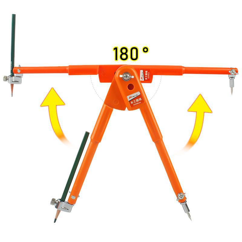 Carpenter Precision Pencil Compasses Large Diameter Adjustable Dividers Marking and Scribing Compass for Woodworking