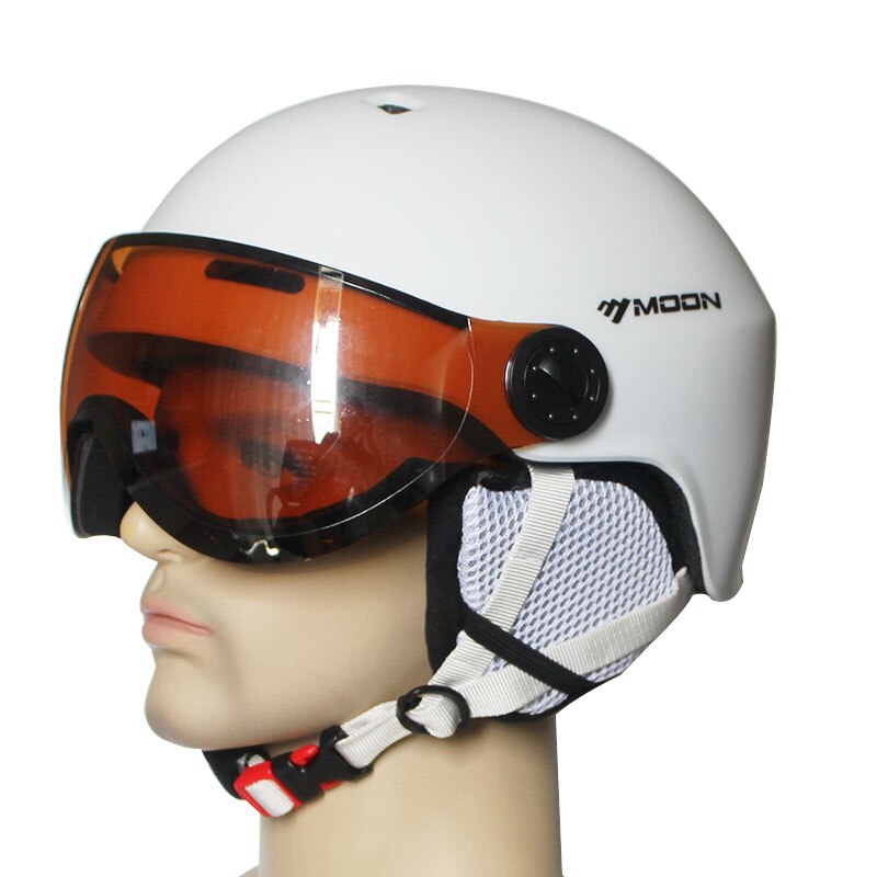Maan integraal gevormde pc+eps skihelm met bril hoge skihelm sport skateboard ski snowboardhelmen heren