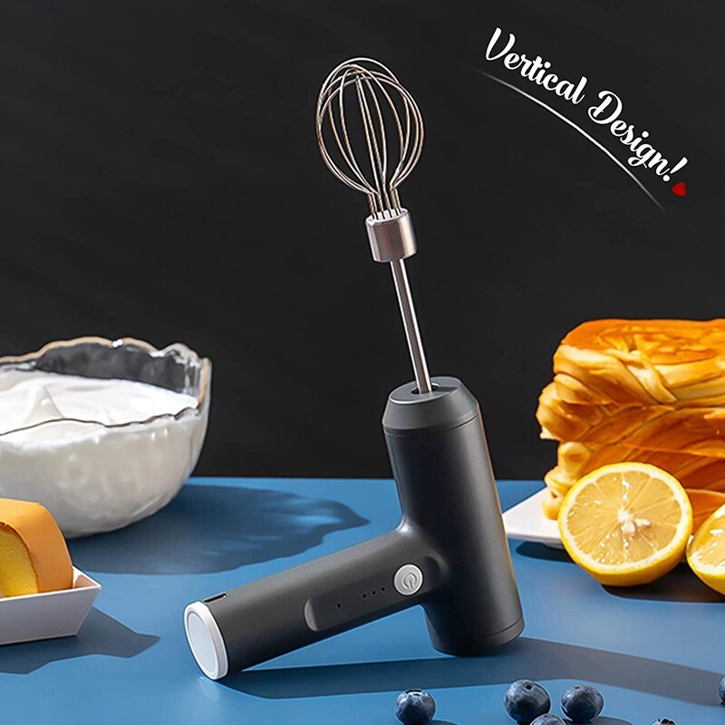 Hand Mixer Cordless Electric,Mixer Hand Mixer,USB Rechargeable,3 Speeds,Multifunctional Ends,for Baking Kitchen Kitchens