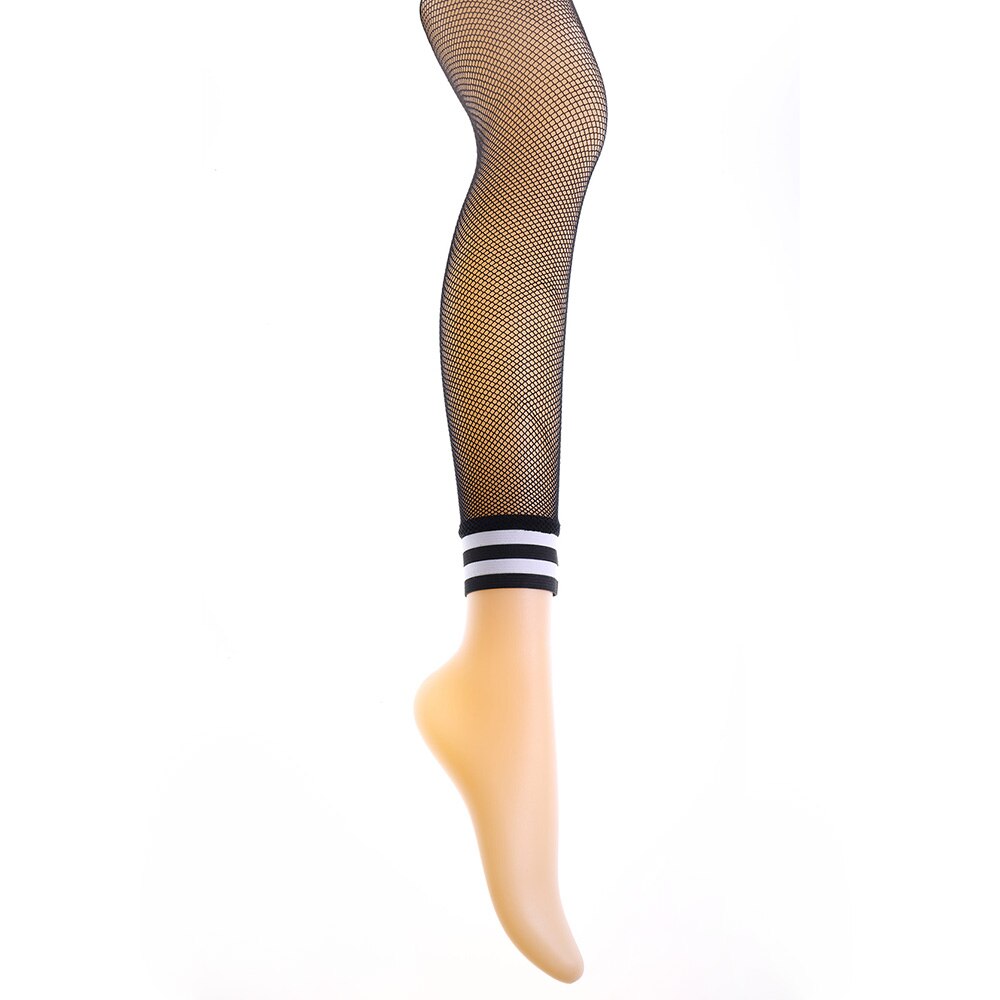 UNIKIWI Women Tights Sexy No Foot Stripe Cuff Fishnet Stockings.Elastic Ladies Hollow out Mesh Fishnets Female Pantyhose Hosiery